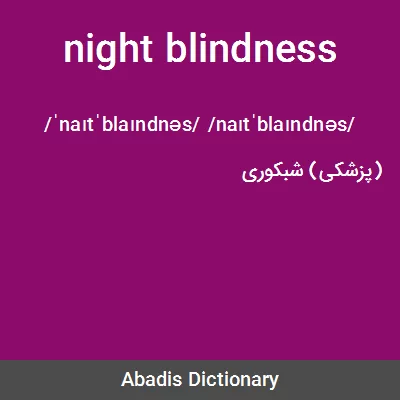 معنی night blindness